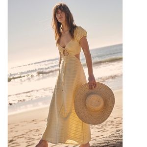 Free People Endless Summer Extra Dose Keyhole Cutouts Midi Dress in Pampas